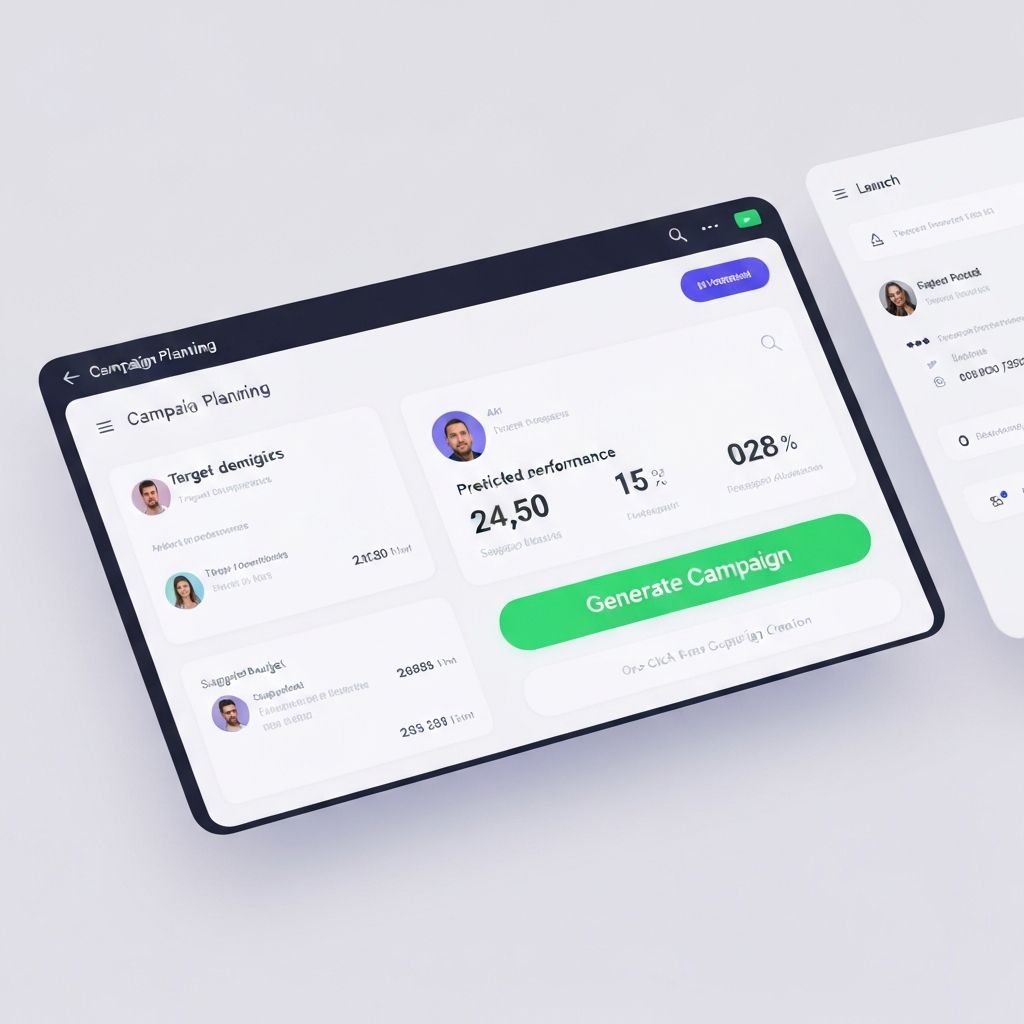 Data-driven marketing campaign dashboard showing analytics, conversion metrics, and campaign performance for ecommerce stores