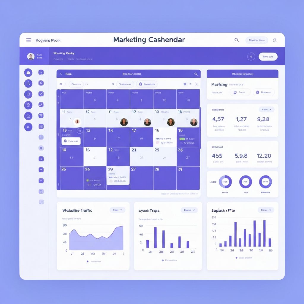 Marketing campaign planning dashboard showing scheduled campaigns